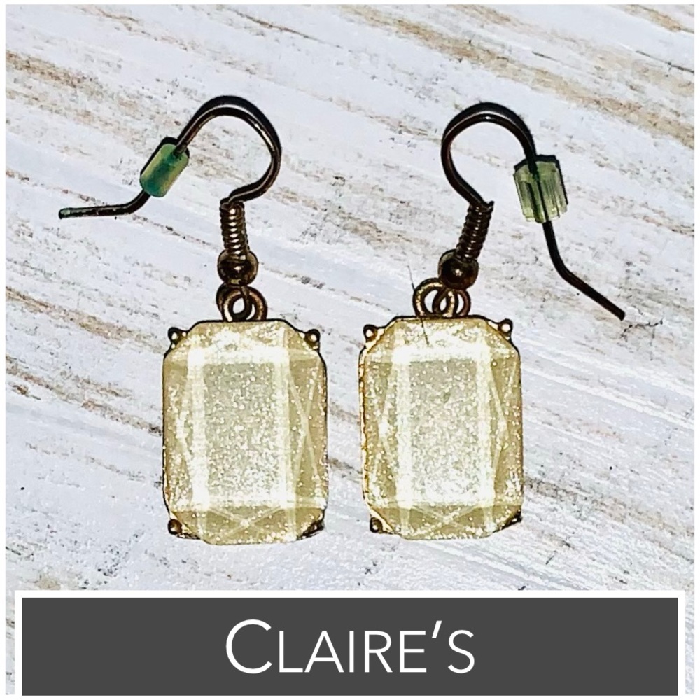 Claire’s Jewelry Set Necklace & Earrings Ivory~Vanilla Stones - Picture 5 of 14
